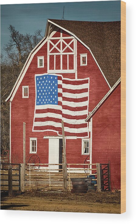 Barn Wood Print featuring the photograph American Pride by Susan Rissi Tregoning
