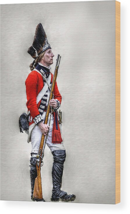 War Wood Print featuring the digital art American Revolution British Soldier by Randy Steele