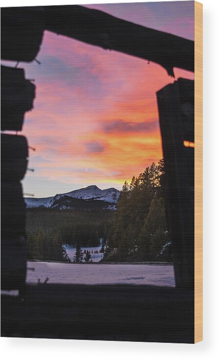 Colorado Wood Print featuring the photograph An Abandoned Cabin Sunset by Ben Ford
