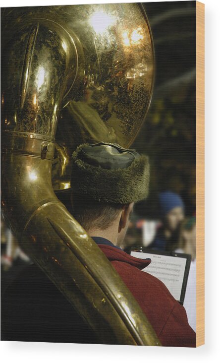 Tuba Wood Print featuring the photograph And The Band Played On by DArcy Evans