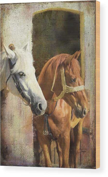 Horses Wood Print featuring the digital art Anticipation by Colleen Taylor