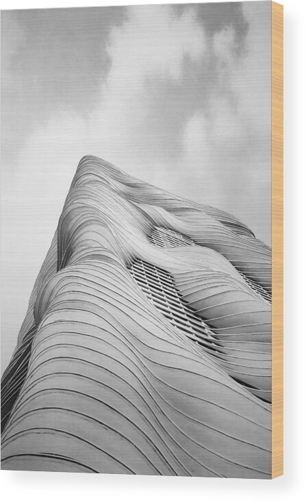 Architecture Wood Print featuring the photograph Aqua Tower by Scott Norris