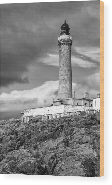 Ardmamurchan Wood Print featuring the photograph Ardnamurchan Point Lighthouse in Portrait Format. by John Paul Cullen