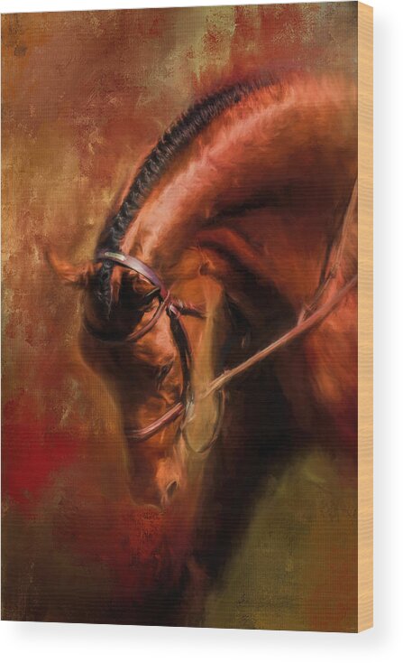 Jai Johnson Wood Print featuring the painting Around The First Turn Equestrian Art by Jai Johnson