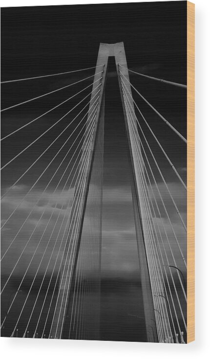 Bridge Wood Print featuring the photograph Arthur Ravenel Jr Bridge by DigiArt Diaries by Vicky B Fuller