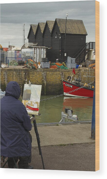 Whitstable Wood Print featuring the photograph Artist Painting by David French