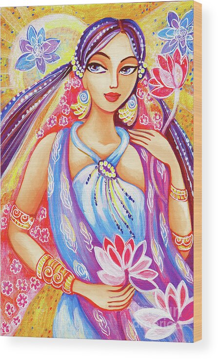 Beautiful Woman Wood Print featuring the painting Arundhati by Eva Campbell