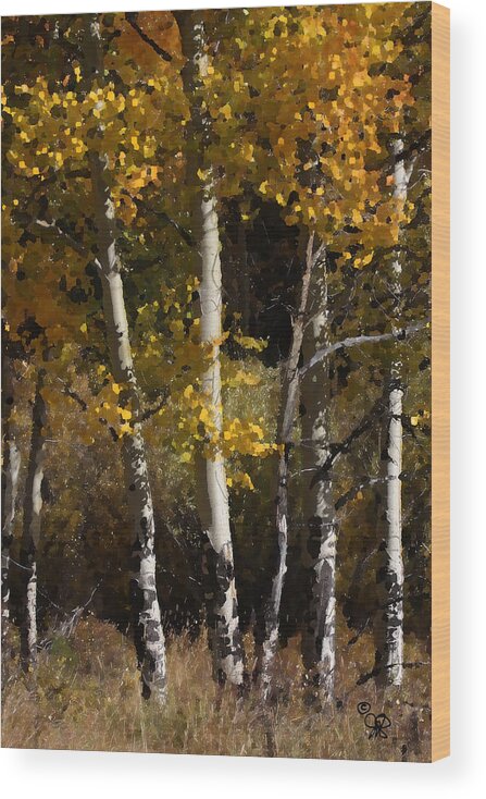 Fall Wood Print featuring the photograph Aspens Palate Knife by Judy Deist