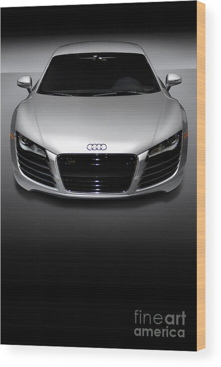 Audi R8 Wood Print featuring the photograph Audi R8 Sports Car by Maxim Images Exquisite Prints