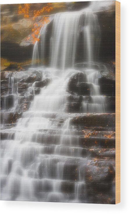 Autumn Wood Print featuring the photograph Autumn Waterfall II by Ken Krolikowski