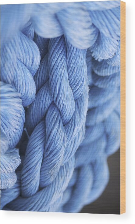 Rope Wood Print featuring the photograph Avatar Blue Rope by Henri Irizarri