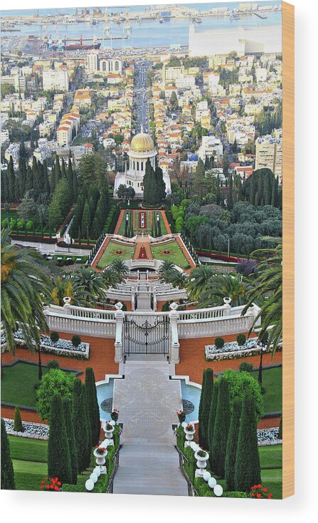 Haifa Wood Print featuring the photograph Bahai Gardens 3 - Haifa, Israel by Richard Krebs
