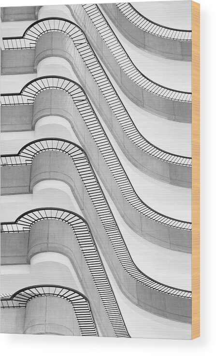 Atlanta Wood Print featuring the photograph Balconies by Marzena Grabczynska Lorenc