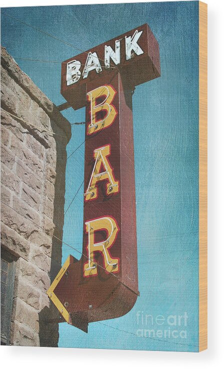 Bar Wood Print featuring the photograph Bank Bar by Chris England