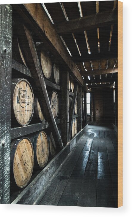 Bourbon Wood Print featuring the photograph Bardstown Rickhouse by Joseph Caban