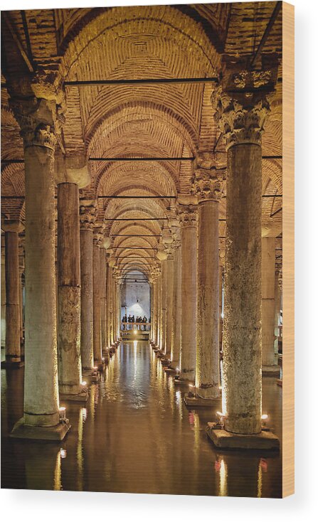 Istanbul Wood Print featuring the photograph Basilica Cistern under Istanbul by Adam Rainoff