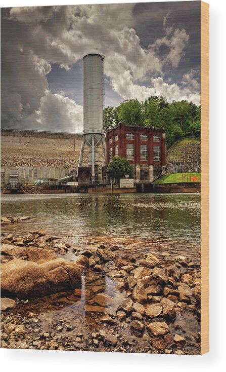 Lake Blue Ridge Wood Print featuring the photograph Below The Dam by Greg and Chrystal Mimbs