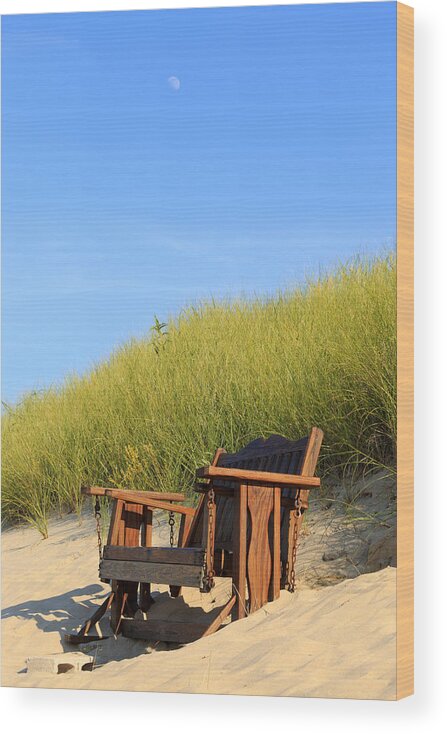 Above Wood Print featuring the photograph Bench at the Beach by Travis Rogers