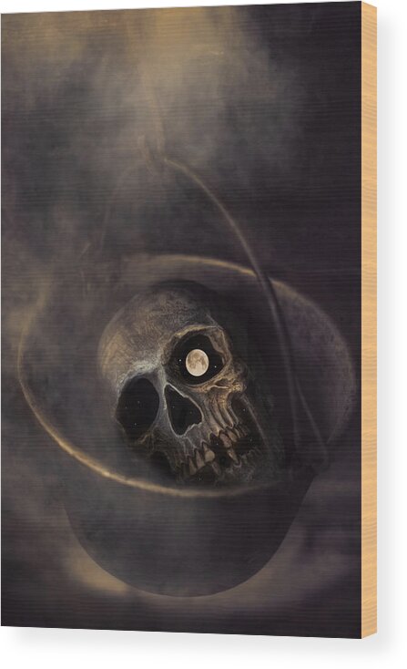 Skull Wood Print featuring the photograph Beyond by Robin-Lee Vieira