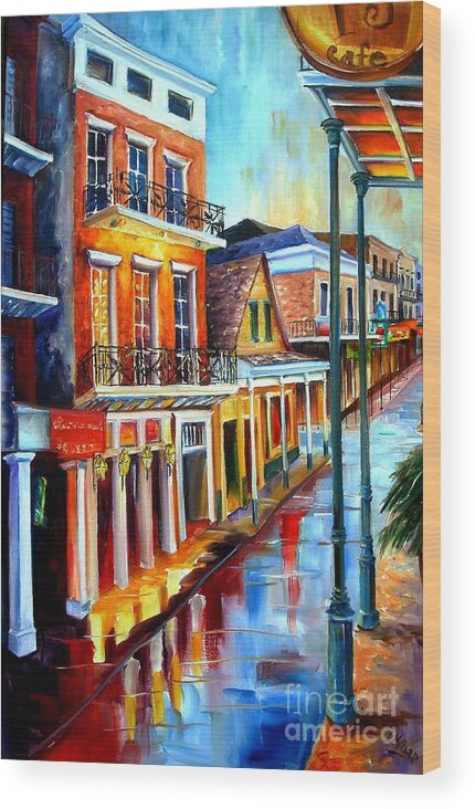 New Orleans Art Wood Print featuring the painting Big Easy Rain by Diane Millsap