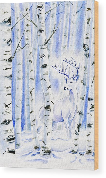 Birch Tree Wood Print featuring the painting Birch Spirit by Antony Galbraith