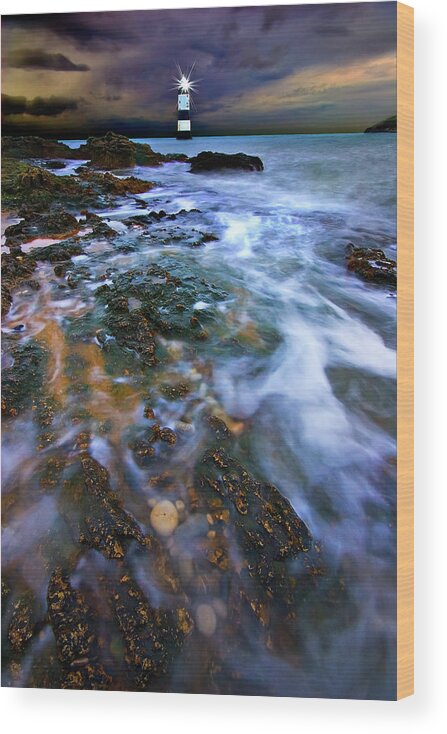 Uk Wood Print featuring the photograph Black Point Light by Meirion Matthias