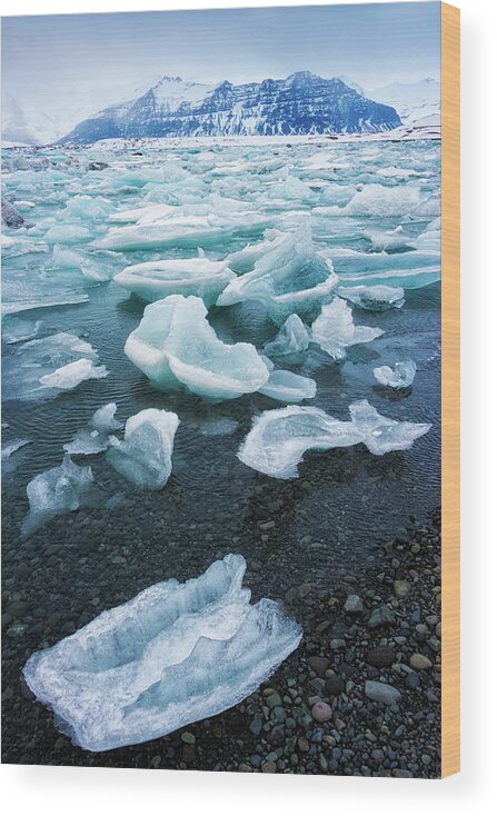 Jokulsarlon Wood Print featuring the photograph Blue and turquoise ice Jokulsarlon Glacier Lagoon Iceland by Matthias Hauser