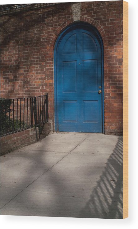 Door Wood Print featuring the photograph Blue door by Henri Irizarri