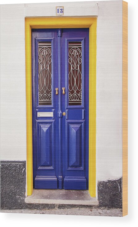 David Letts Wood Print featuring the photograph Blue Yellow Door by David Letts