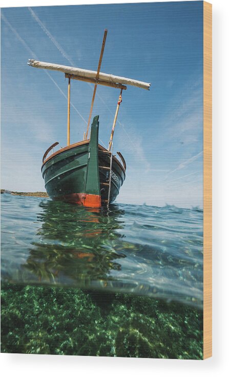 Calm Wood Print featuring the photograph Boat VI by Gemma Silvestre