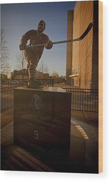 Bobby Hull Wood Print featuring the photograph Bobby Hull Sculpture by Sven Brogren