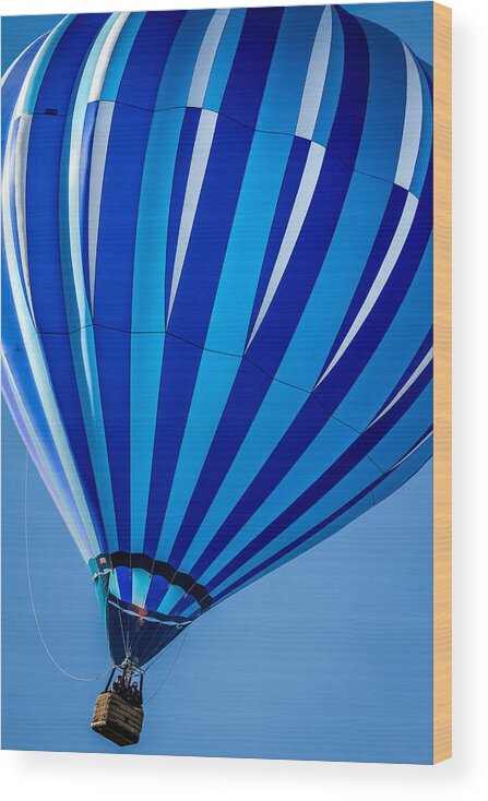 Albuquerque Wood Print featuring the photograph Bonnie Blue - Hot Air Balloon by Ron Pate