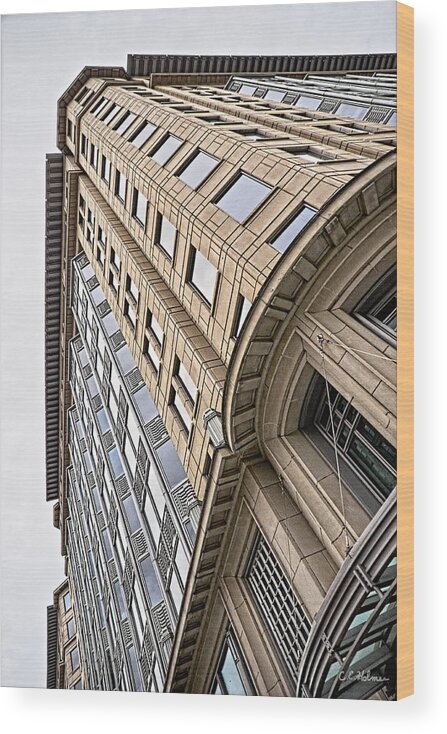 Structure Wood Print featuring the photograph Brick And Steel And Glass by Christopher Holmes