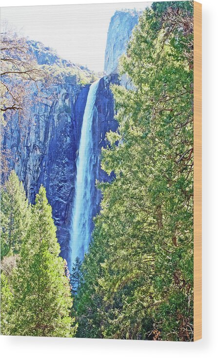 Bridalveil Falls In Yosemite Valley In Yosemite National Park Wood Print featuring the photograph Bridalveil Falls in Yosemite Valley Yosemite National Park, California by Ruth Hager