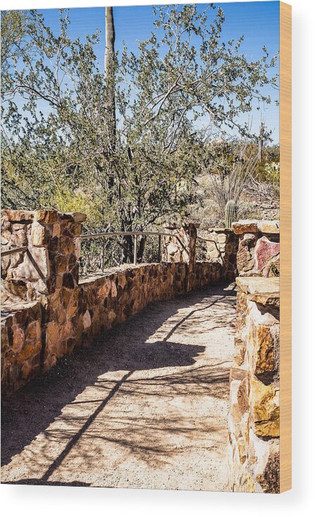 Arid Wood Print featuring the photograph Bridge over Desert Wash by Lawrence Burry