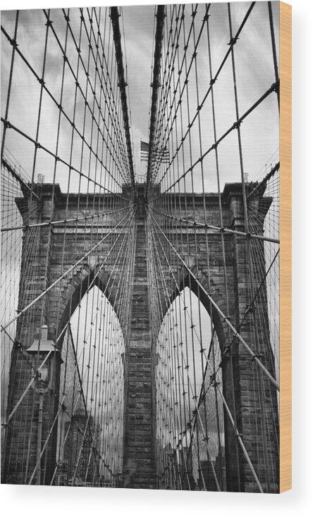 Bridge Wood Print featuring the photograph Brooklyn Bridge Mood by Jessica Jenney