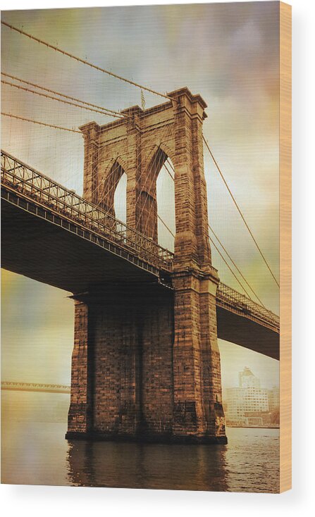 Bridge Wood Print featuring the photograph Brooklyn Bridge Perspective by Jessica Jenney