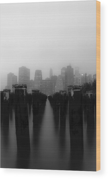 Brooklyn Wood Print featuring the photograph Brooklyn Pilings by Jose Vazquez