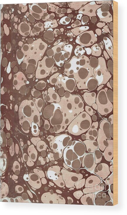 Water Marbling Wood Print featuring the painting Brown Battal #1 by Daniela Easter