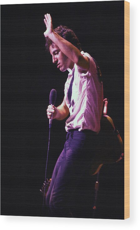 Bruce Springsteen Wood Print featuring the photograph Bruce Springsteen 1980 by Chris Walter