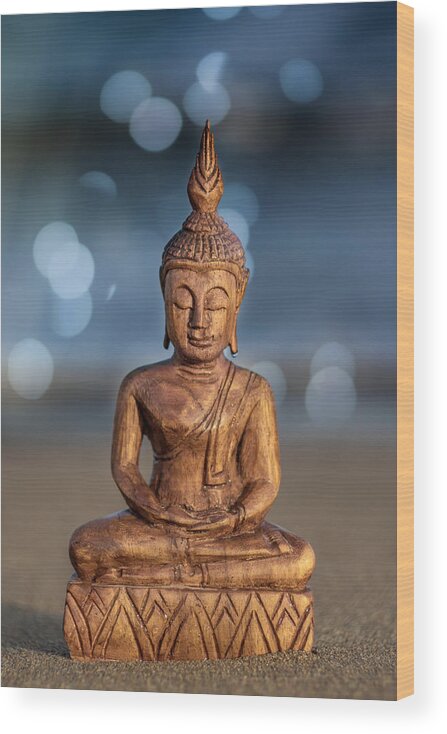 Sea Wood Print featuring the photograph Buddha by Stelios Kleanthous