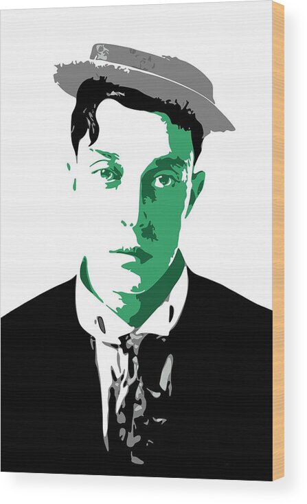 Buster Keaton Wood Print featuring the digital art Buster Keaton by DB Artist