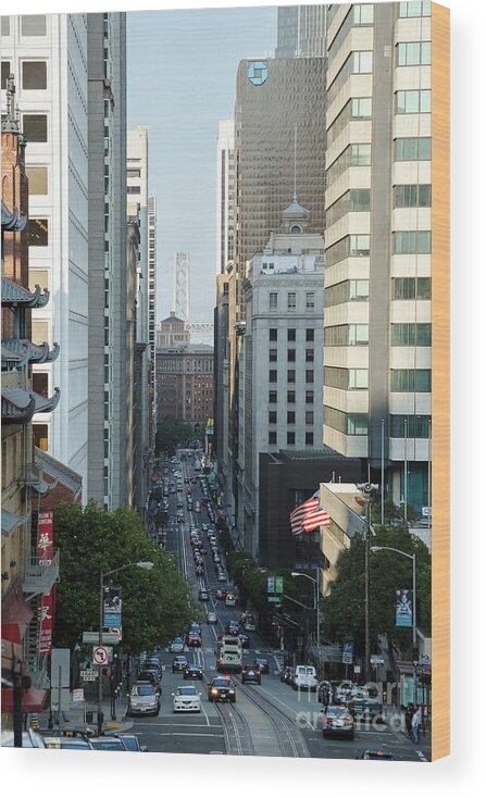  San Francisco California Street Wood Print featuring the photograph California Street San Francisco by Andy Myatt