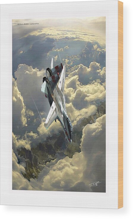 War Wood Print featuring the digital art Callsign Wichita by Peter Van Stigt