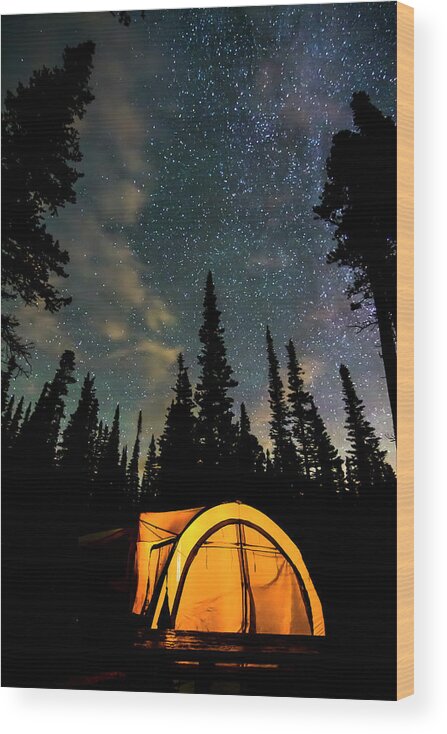 Stars Wood Print featuring the photograph Camping Hideaway by James BO Insogna