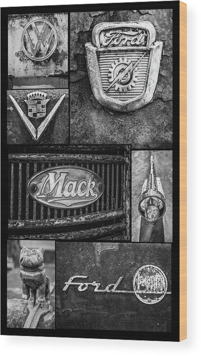 Cars Wood Print featuring the photograph Car Emblems by Matthew Pace