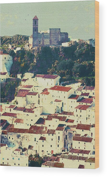 Castle Of The Moors - Casares Spain Wood Print featuring the photograph Casares Espana - Castle of the Moors by Robert J Sadler