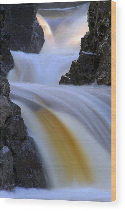 Cascade River State Park Wood Print featuring the photograph Cascade at Dawn by Larry Ricker