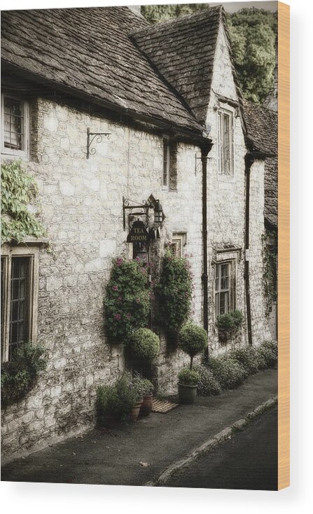 Castle Combe Wood Print featuring the photograph Castle Combe Old Tea Room by Michael Hope