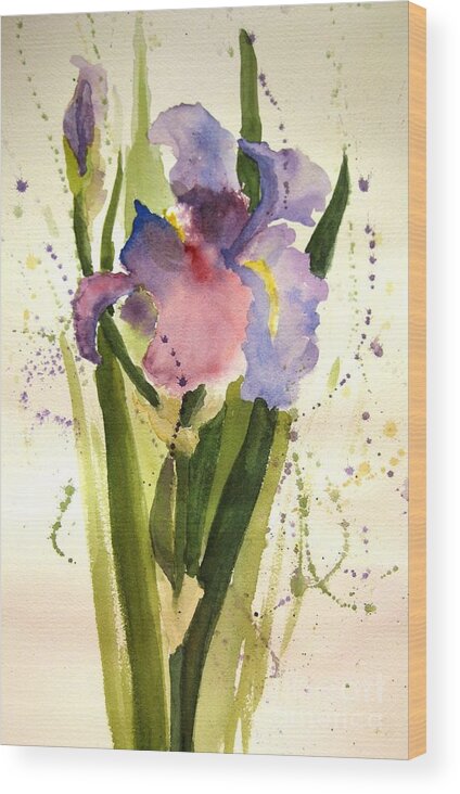 Iris Wood Print featuring the painting Celebrating Life by Maria Hunt